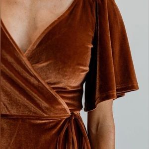 Baltic Born Meghan Velvet Wrap Maxi Dress in Spice